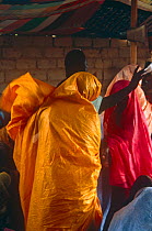 Dancers in colorful outfits at wedding in Atar, Mauritania, 2005.