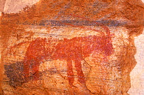 Rock painting of animal figure, Guilemsi, central Mauritania, 2004.