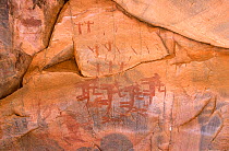 Cave painting showing horsemen in armed combat, Guilemsi, central Mauritania, 2004.
