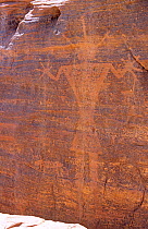 Rock carving of human figure, Cole De Sera, Niger (far north), 2005.