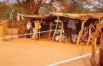Niamey National Museum, housing looms used for weaving Peul / Fula fabrics. Niger, 2003.