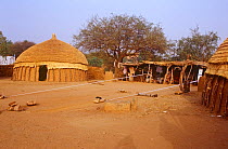 Niamey National Museum, housing looms used for weaving Peul / Fula fabrics. Niger, 2003.