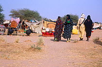 Peul / Fula people at market, gathering for ritual ceremonies, Agadez region, Niger, 2005.