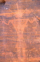Rock engraving of mysterious human figure. Northern Niger, 2005.
