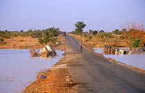 Traffic accident on the road to Agadez after neither vehicle would give way, Niger, 2004.