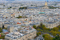 View from the Eiffel Tower of the Paris, France, November 2013.