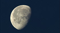 Timelapse shot of the moon setting, Scotland, UK, November.
