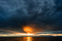 Sunset over Lake Baikal, Pribaikalsky National Park, Siberia, Russia, September 2013.