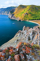Coast of Olkhon island, Lake Baikal, Siberia, Russia, September 2013.