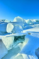 Ice formations on Lake Baikal, Siberia, Russia, March 2012.