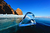 Transparent ice formation on Lake Baikal, Siberia, Russia, March 2012.