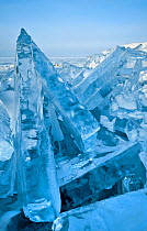 Ice formations on Lake Baikal, Siberia, Russia, March 2010.