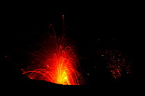 Eruption of Yasur volcano at night, Tanna Island, Vanuatu. September 2008.