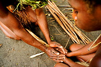 Demonstration of how to light a fire, Tanna Island, Tafea Province, Vanuatu, September 2008.