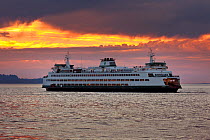 Washington State Ferry on the Edmonds-Kingston run, Puget Sound, Washington, USA, July 2014.