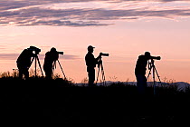 Photographers lined up at sunrise on Steptoe Butte, Steptoe Butte State Park, Whitman County, Washington, USA, June 2014.