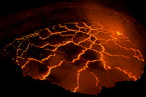 Lava lake boiling within Halemaumau Crater, Kilauea Volcano, Hawaii Volcanoes National Park, Hawaii, USA.