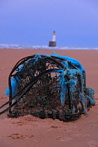Creel washed ashore after storm, Scotland, January 2014. All non-editorial uses must be cleared individually.