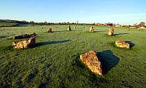Neolithic stone circle, part of henge monument at Stanton Drew near Bristol, Somerset, UK, April 2014.