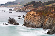 Long exposure of the cliffs on the coastline near Big Sur, California, USA, June 2008.