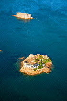 Aerial view of L'ile Louet / Louet Island, Bay of Morlaix, Finistere, Brittany, France, September 2006.