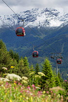 Cable cars at Fiss, Nordtirol, Austrian Alps, June 2014.