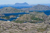 View over the coastal landscape of Solund. Sula, Solund, Sogn og Fjordane, Norway, June 2012.