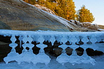 Unusual shaped icicles, Selbusjoen, Norway, January.
