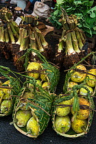 Breadfruit and Taro for sale, Suva Market, Viti Levu, Fiji, South Pacific, April 2014.