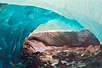 Ice cave melting in Mendenhall Glacier, Juneau, Alaska, USA, August 2014.