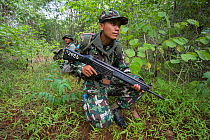 Anti-poaching patrol, Thap Lan national park, Dong Phayayen-Khao Yai Forest Complex, eastern Thailand, August, 2014.