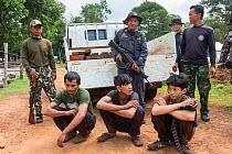 Siam rosewood tree poachers caught by anti-poaching patrol, Thap Lan national park, Thap Lan National Park, Dong Phayayen-Khao Yai Forest Complex, eastern Thailand, August, 2014.