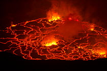 Nyiragongo volcano lava lake, Virungas National Park, Democratic Republic of Congo February 2015.