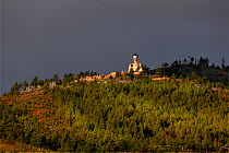 Buddha Dordenma statue, high on a hillside above Thimphu, Bhutan, October 2014.