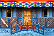 Doorway of the poet Dilgo Khyentse Rinpoche's house, near Paro, Bhutan, October 2014.
