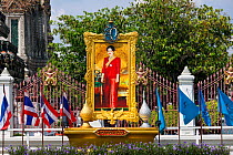 Portrait of the Queen of Thailand, on the grounds of Wat Arun, Bangkok. Thailand, September 2014.