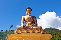 Buddha Dordenma statue, 50 feet tall, Changri Kuensel Phodrang, Thimphu. Bhutan, October 2014.