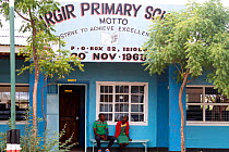 Save the Elephants mobile eduction unit at GirGir Primary School, right outside the gate of Samburu National Reserve, Kenya. School children learning about how to safely live with elephants and the ad...