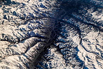 View from plane of Elburz Mountains, Iran, December.