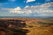View from plane of mountain landscape, Kimberley, Western Australia, November.