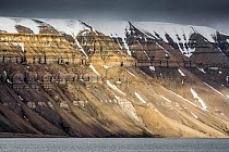Mountain landscape, Svalbard, Norway, July.