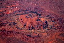 View from plane of Ayers Rock (Uluru), Northern Territory, Australia, November.