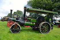 Steam traction engines at Bromyard Gala, Herefordshire, England. July 2014.