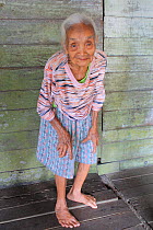 Elderly Dayak woman,  Pontianka, West Kalimantan, Indonesian Borneo. June 2010.