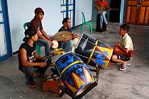 Local musicians practising.  Singkawang,  West Kalimantan, Indonesia Borneo. June 2010.