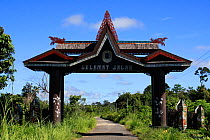 Traditional architecture, Central Kalimantan. Indonesian Borneo. June 2010.