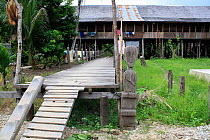 Dayak longhouse, Central Kalimantan,  Indonesian Borneo. June 2010.