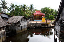Chinese temple in fishing village, Singkawang, West Kalimantan, Indonesian Borneo. August 2010.
