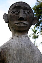 Ancestral figure carving in village, Southern Kalimantan, Indonesian Borneo. August 2010.
