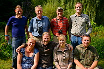 Oder delta rewilding team - standing from left: Jonathan Rauhut, Frans Schepers, Ulrich Stocker and Matt McLuckie, sitting from left: Iwona Krepic, Stefan Schwill, Suleika Suntken and Arthur Furdyna,...
